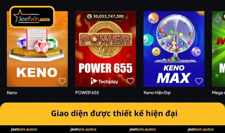 Xổ Số JEETWIN 1 Giao diện thiết kế hiện đại